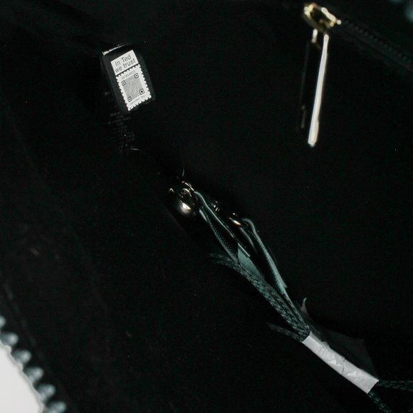 NWT Ted Baker Rococo Nylon Tote Bag, Turquoise, Flowers, Top Zip Closure - Picture 10 of 11